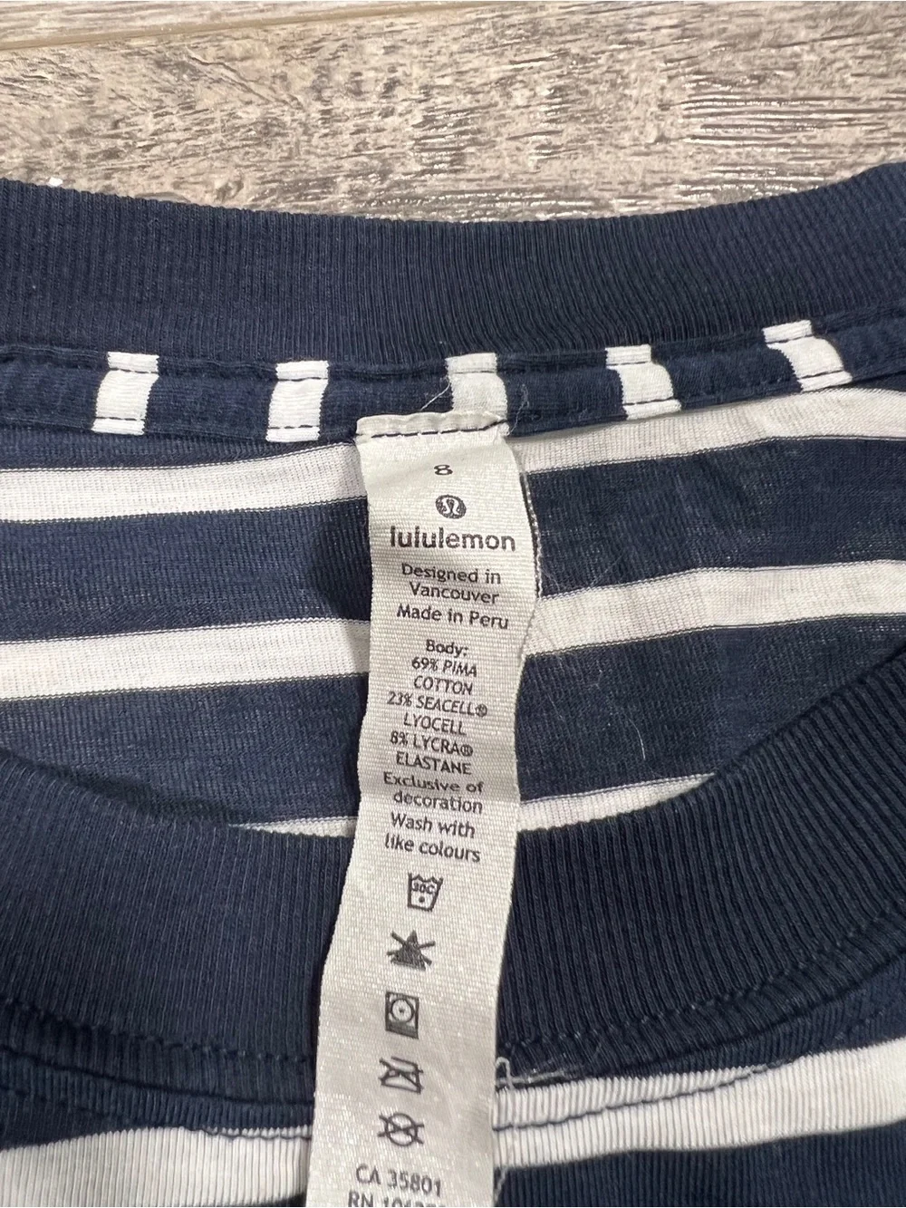 Lululemon All Yours Boyfriend Tee Yachtie Stripe True Navy White